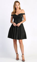 Adora Design 1025 - Off Shoulder Fit and Flare Cocktail Dress