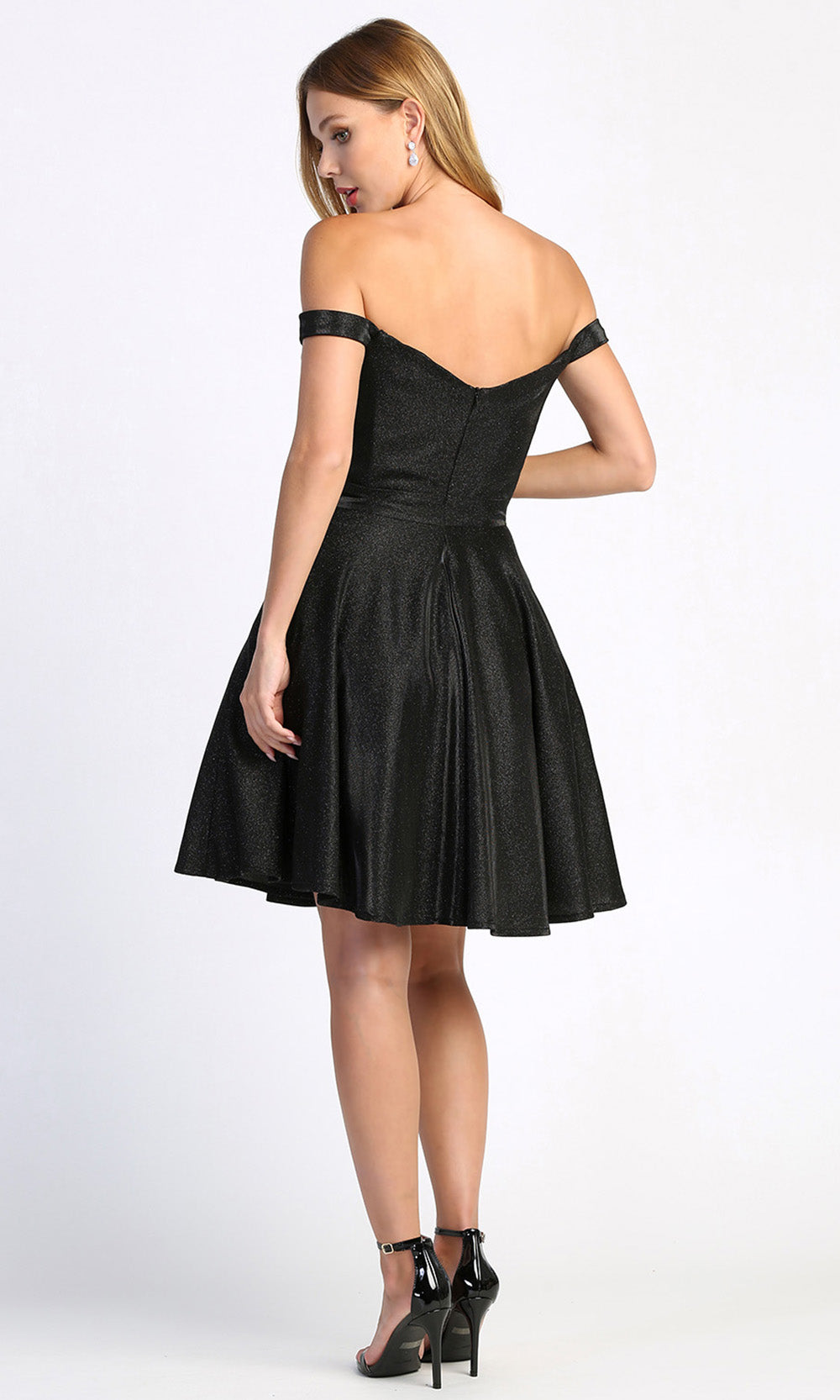 Adora Design 1025 - Off Shoulder Fit and Flare Cocktail Dress