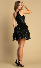 Adora Design 1044 - One Shoulder Tiered Party Dress