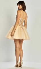 Adora Design 1072 - Sweetheart Layered Short Dress with Tie Straps
