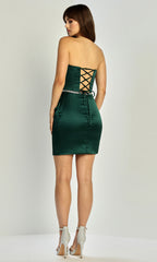 Adora Design 1074 - Strapless Rhinestone Trim Bodycon Dress