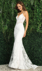 Adora Design 3053N-01 - Floral Lace Mermaid Bridal Dress