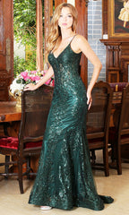 Adora Design 3053N - Sparkling Applique Mermaid Long Dress