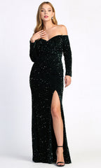 Adora Design 3058 - Heavily Embellished Long Sleeve Prom Dress