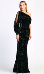 Adora Design 3070 - Sparkly Bishop Sleeve Gown