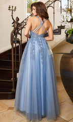 Adora Design 3088 - Applique Sleeveless A-Line Evening Dress