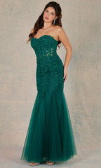 Adora Design 3108 - Mermaid Strapless Embroidered Long Dress