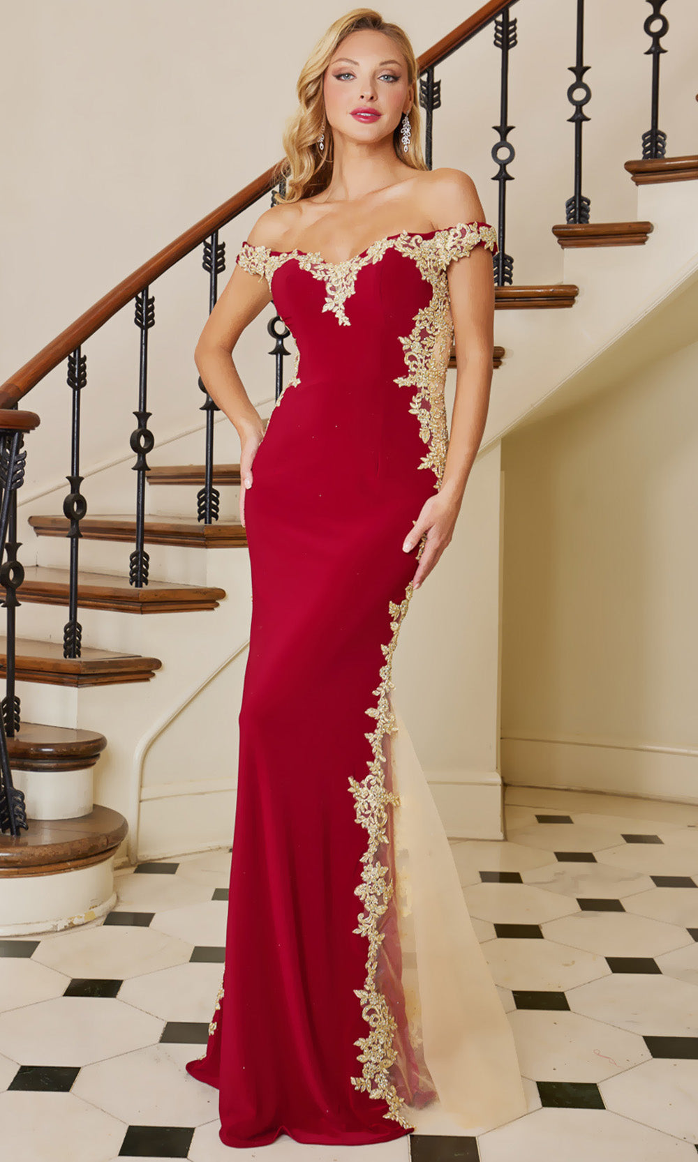 Adora Design 3117 - Applique Bodice Mermaid Evening Dress