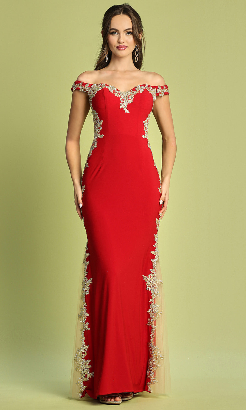 Adora Design 3117 - Applique Bodice Mermaid Evening Dress