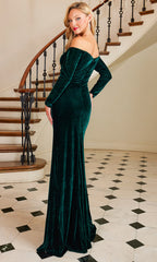 Adora Design 3120 - Long Sleeve Ruched Sheath Dress