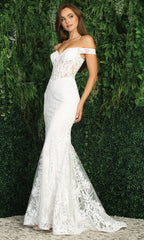Adora Design 3123-01 - Mermaid Bridal Dress with Floral Embroidery
