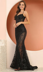 Adora Design 3160 - Illusion Panel Sparkle Mermaid Dress