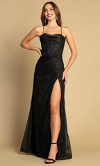 Adora Design 3169 - Cowl Neck Shimmer Evening Dress