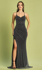 Adora Design 3178 - V-Neckline Sheath Sparkle Evening Dress
