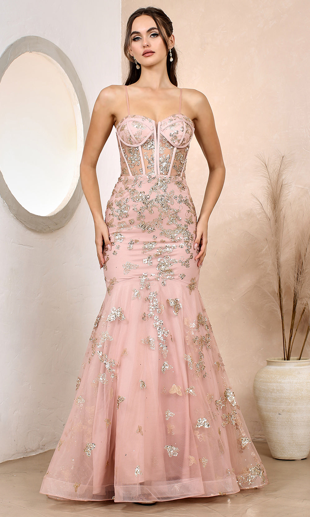 Adora Design 3179 - Sparkle Mermaid Evening Dress with Lace-Up Back