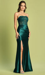 Adora Design 3184 - Lace Corset Straight Neckline Prom Dress