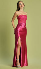 Adora Design 3184 - Lace Corset Straight Neckline Prom Dress