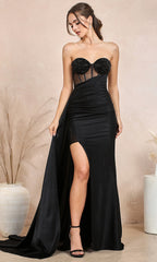 Adora Design 3195 - Beaded Sweetheart Ruched Prom Dress with Sash