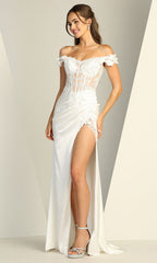 Adora Design 3199-01 - Floral Applique Illusion Corset Wedding Dress
