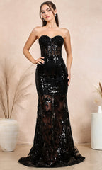 Adora Design 3203 - Illusion Mermaid Skirt Sparkling Dress