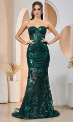 Adora Design 3203 - Illusion Mermaid Skirt Sparkling Dress