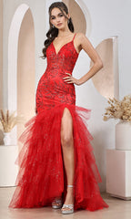 Adora Design 3205 - Mermaid Ruffle Sleeveless Evening Dress