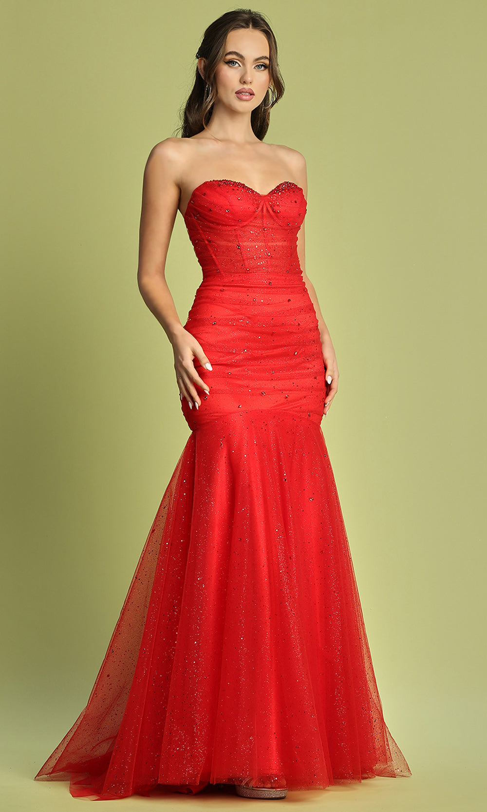 Adora Design 3207 - Sparkle Mermaid Strapless Evening Dress
