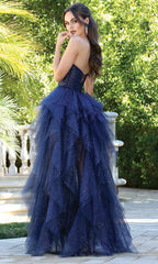 Adora Design 3210 - Ruffle Skirt Strapless Shimmer Evening Dress