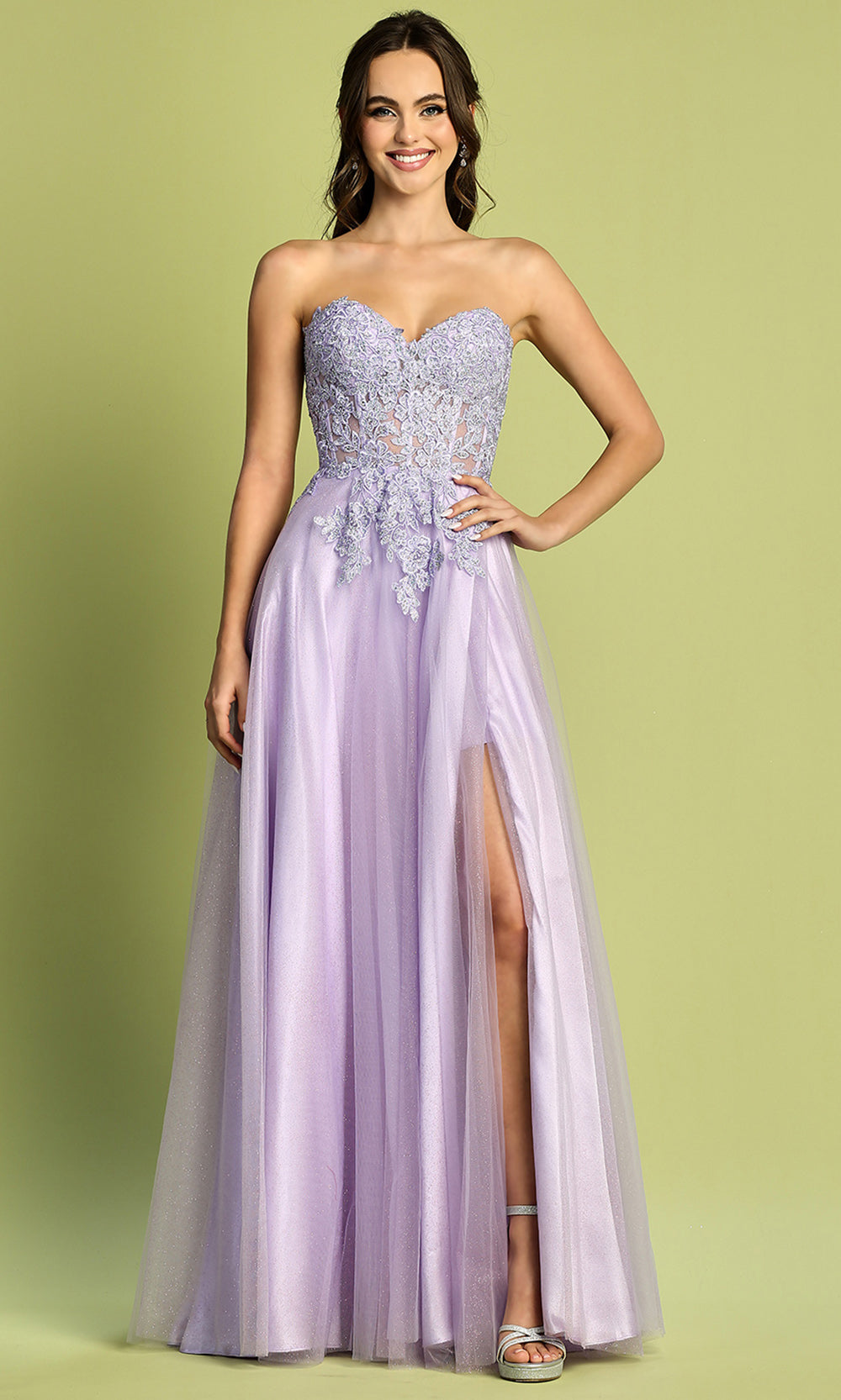 Adora Design 3211 - Sweetheart Embroidered Top Evening Dress