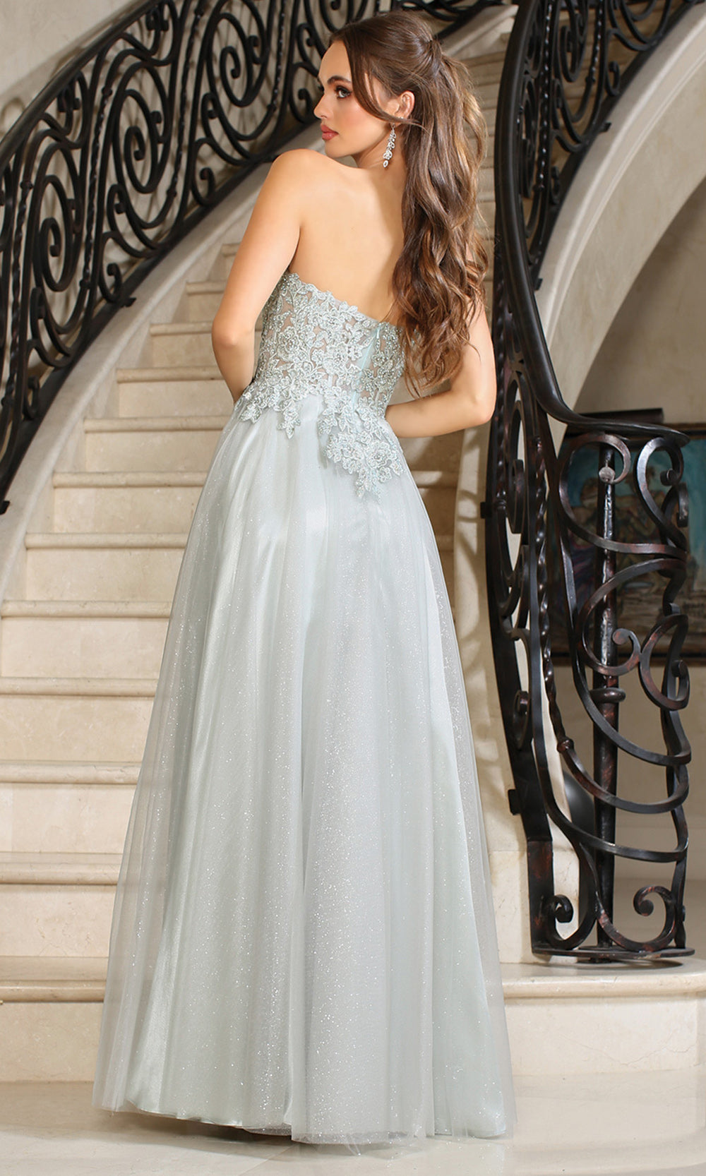 Adora Design 3211 - Sweetheart Embroidered Top Evening Dress