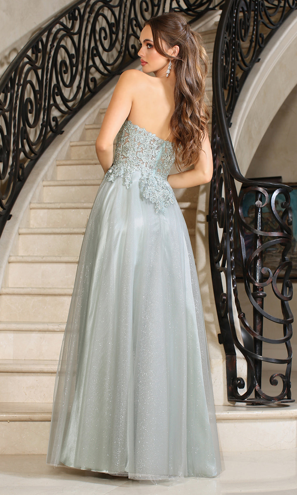 Adora Design 3211 - Sweetheart Embroidered Top Evening Dress