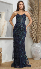 Adora Design 3225 - Intricate Beadwork Spaghetti Strap Prom Dress
