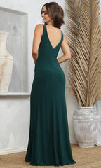 Adora Design 3227 - Ruched V-Neck Sheath Evening Dress