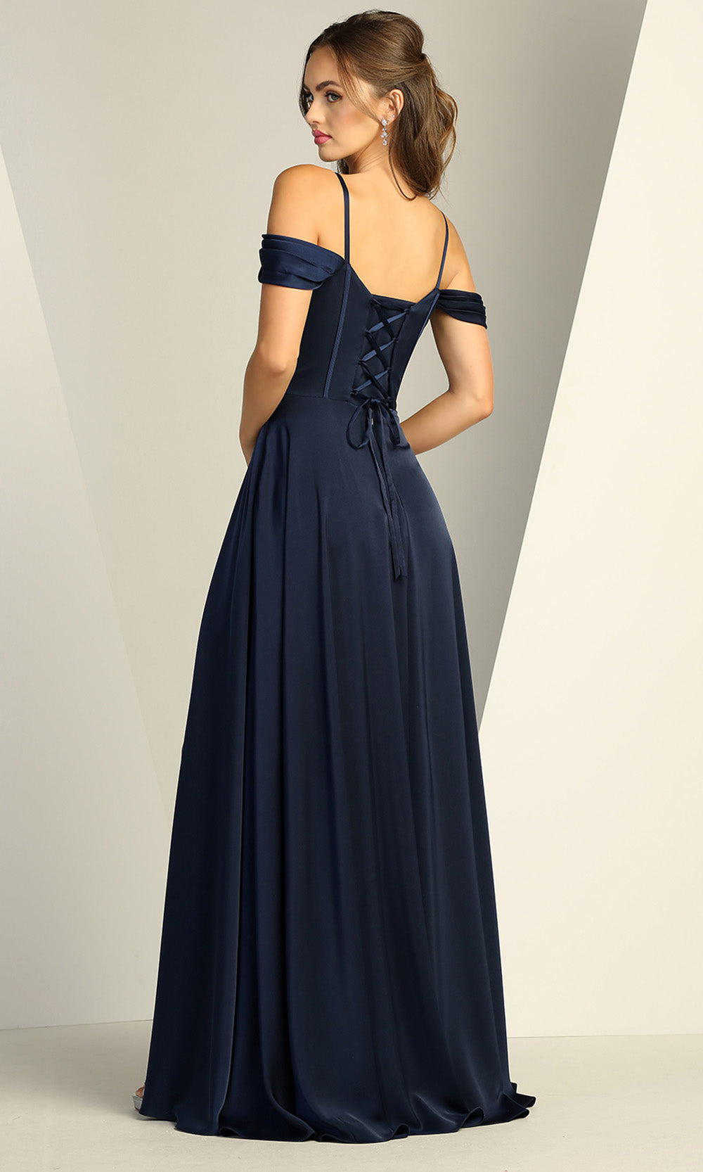 Adora Design 3229 - Cowl Neck Cold Shoulder Prom Dress