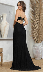 Adora Design 3231 - Floral Lace Basque Sleeveless Prom Dress