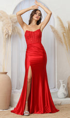 Adora Design 3235 - Embroidered Corset Sleeveless Prom Dress