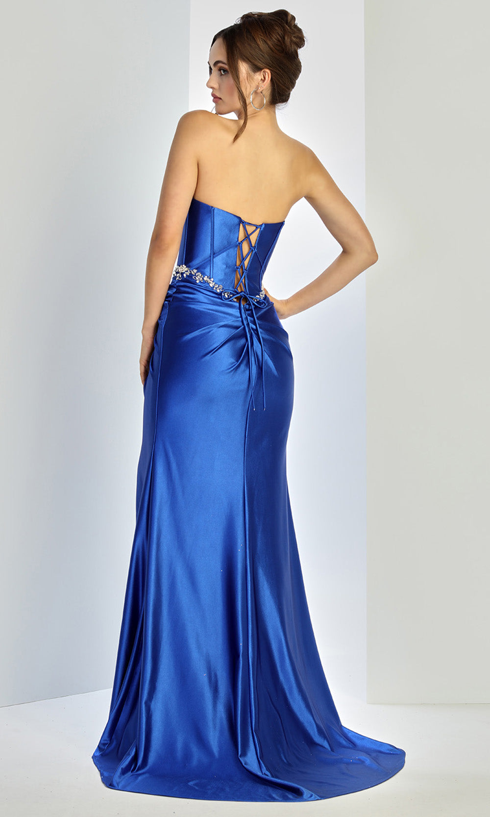 Adora Design 3246 - Crystal Applique Strapless Evening Gown