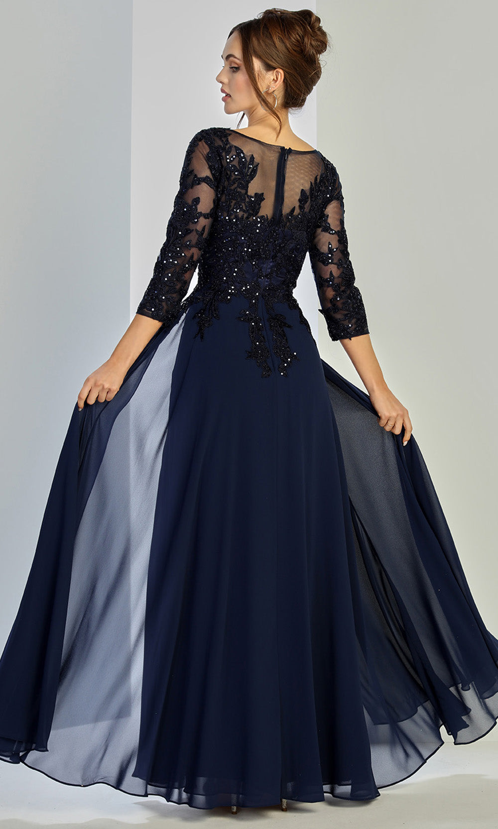 Adora Design 3247-03 - Three Quarter Sleeve Gown