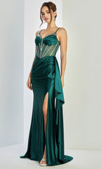 Adora Design 3249 - Crystal Trim Basque Sleeveless Prom Gown
