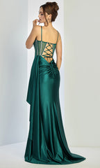 Adora Design 3249 - Crystal Trim Basque Sleeveless Prom Gown