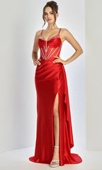 Adora Design 3249 - Crystal Trim Basque Sleeveless Prom Gown