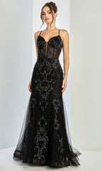 Adora Design 3255 - Beaded V-Neck Layered Mermaid Gown