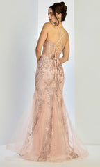 Adora Design 3255 - Beaded V-Neck Layered Mermaid Gown