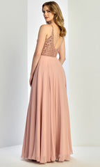 Adora Design 3259 - Spaghetti Strap Flowing A-Line Gown