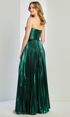 Adora Design 3261 - Pleated A-Line Evening Gown with Slit