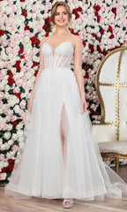 Adora Design 3262-01 - A-Line Beaded Strapless Wedding Gown