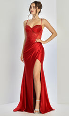 Adora Design 3273 - Stone Embellished Illusion Corset Prom Gown