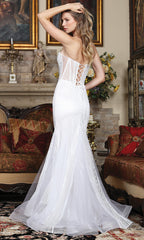Adora Design 3278-01 - Basque Waist Embellished Mermaid Gown
