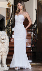 Adora Design 3279-01 - Strapless Neckline Geometric Bridal Gown