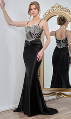 Adora Design 3294 - Ruched Waist Crystal Ornate Prom Gown